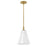 Lark Honey 1 Light Small Pendant, Lacquered Brass/Cased Opal
