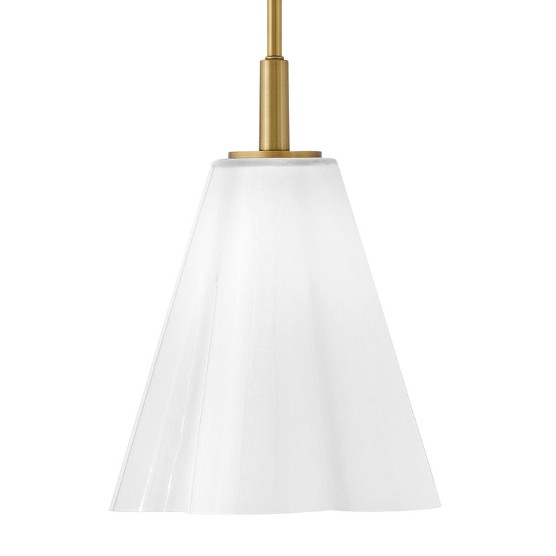 Lark Honey 1-Light Small Pendant | Classic Lacquered Brass Steel and Cased Opal Glass | Kitchen Island & Dining Room | 11 x 11 x 14 in | Model 83717LCB