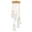 Lark Honey 5 Light Small Chandelier, Distressed Brass/Cased Opal - 83718DA