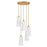 Lark Honey 5 Light Small Chandelier, Distressed Brass/Cased Opal