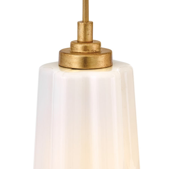 Lark Honey 5 Light Small Chandelier, Distressed Brass/Cased Opal