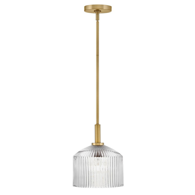 Lark Lisette 1 Light Small Pendant, Lacquered Brass/Clear