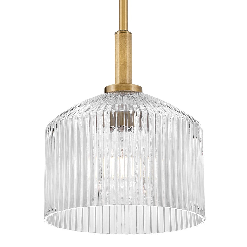 Lark Lisette 1 Light Small Pendant, Lacquered Brass/Clear