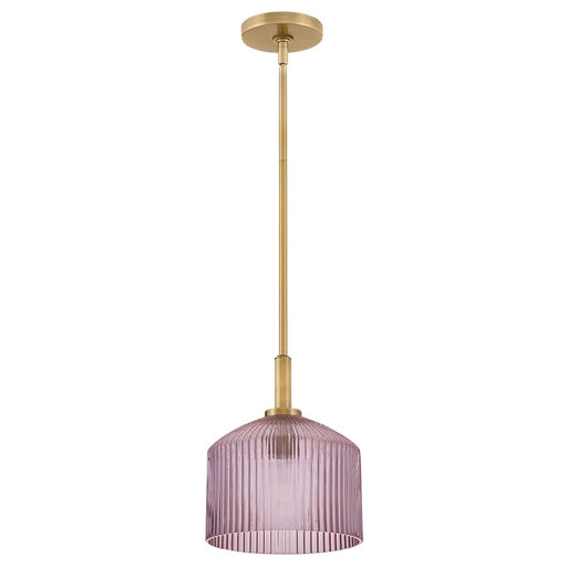 Lark Lisette 1 Light Small Pendant, Lacquered Brass/Rose