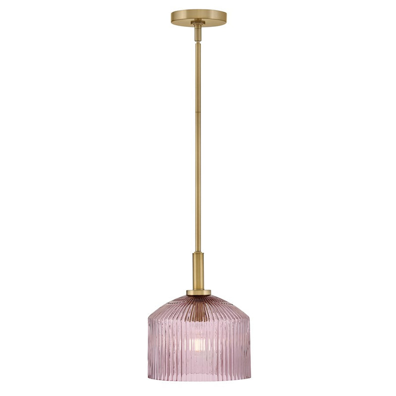 Lark Lisette 1 Light Small Pendant, Lacquered Brass/Rose