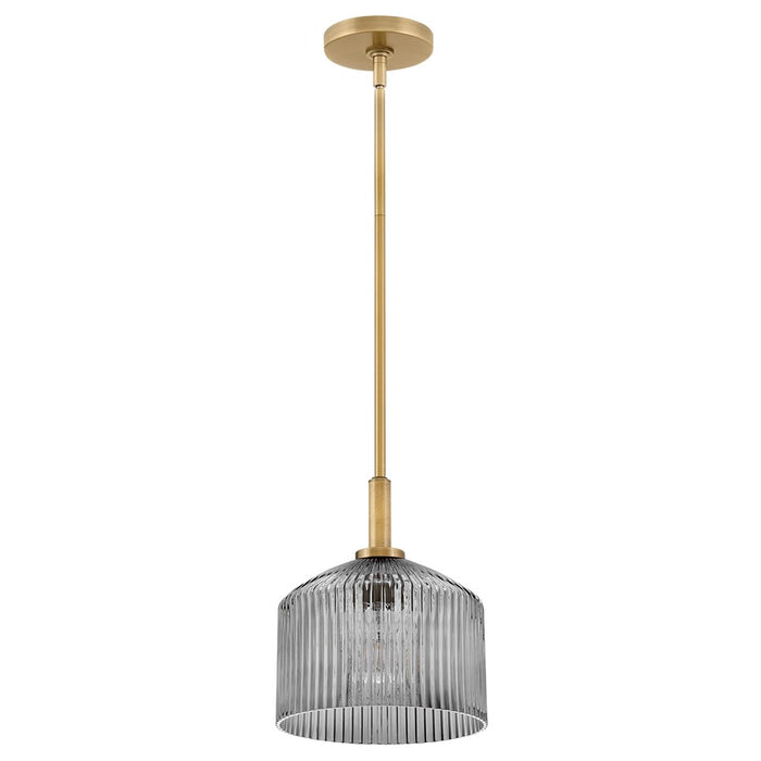 Lark Lisette 1 Light Small Pendant, Lacquered Brass/Smoke