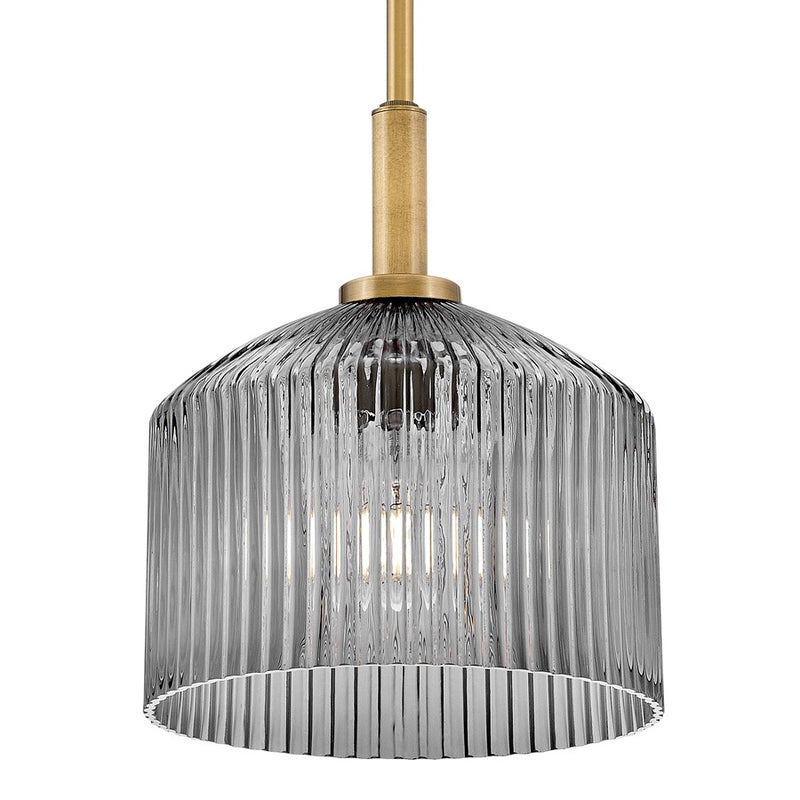 Lark Lisette 1 Light Small Pendant, Lacquered Brass/Smoke