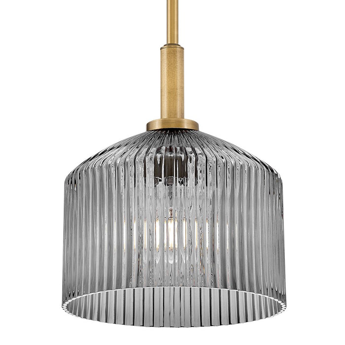 Lark Lisette 1 Light Small Pendant, Lacquered Brass/Smoke
