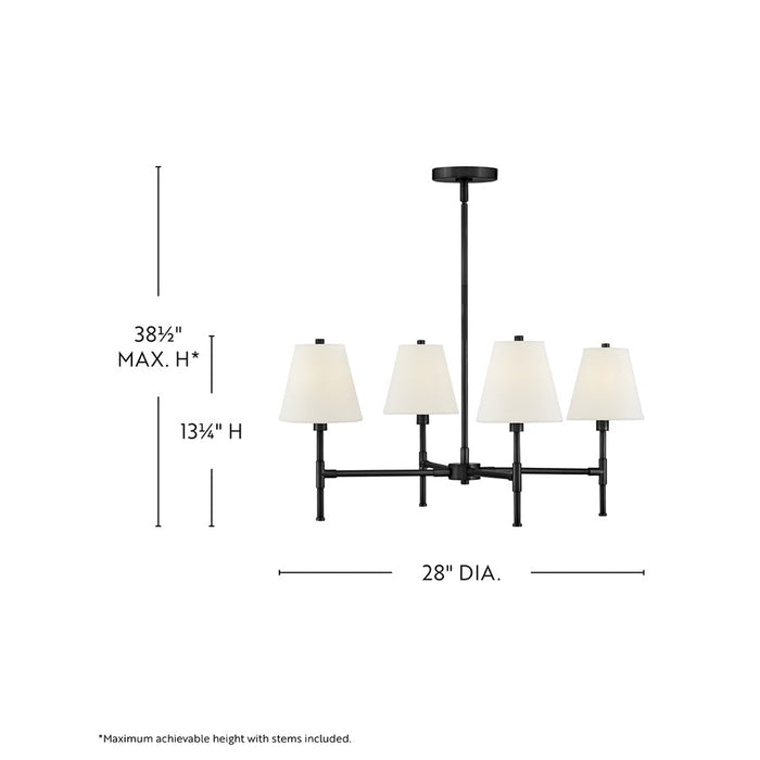 Lark Beale 4 Light 28" Single Tier Chandelier, Black