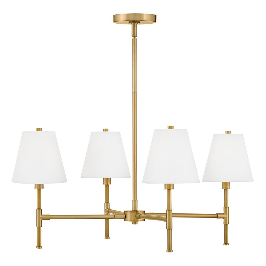 Lark Beale 4 Light 28" Single Tier Chandelier, Lacquered Brass - 83774LCB