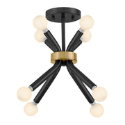 Lark Axton 8 Light 12" Convertible Pendant, Black - 83853BK