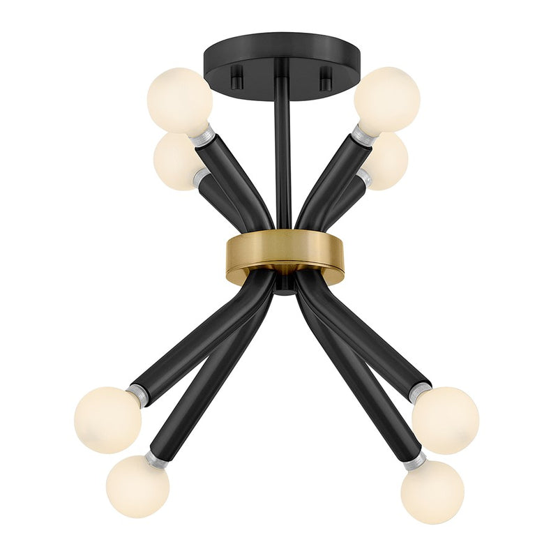 Lark Axton 8 Light 12" Convertible Pendant, Black