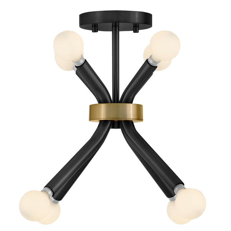 Lark Axton 8 Light 12" Convertible Pendant, Black