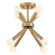 Lark Axton 8 Light 12" Convertible Pendant, Lacquered Brass - 83853LCB