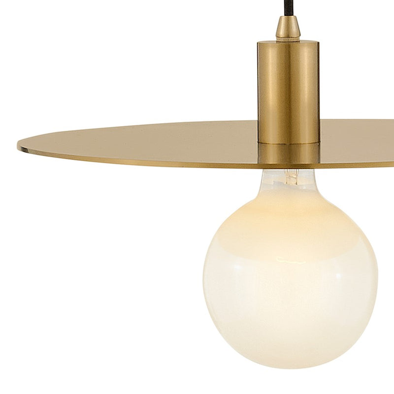 Lark Lulu 15in 1-Light Pendant | Modern Lacquered Brass Steel and Black Fabric Cord | Kitchen Island & Dining Room | 15 x 15 x 4 in | Model 83884LCB