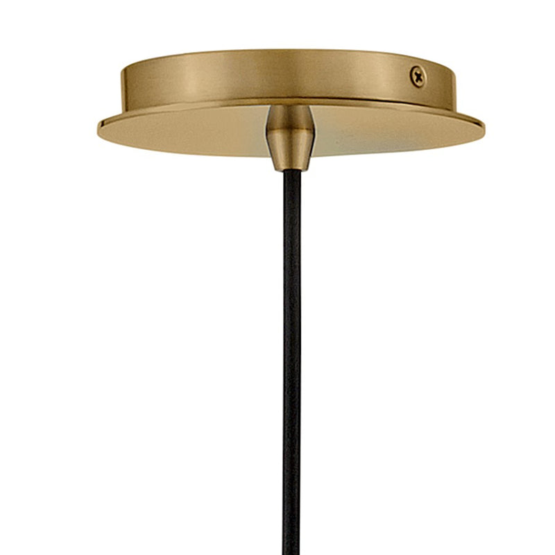 Lark Lulu 15in 1-Light Pendant | Modern Lacquered Brass Steel and Black Fabric Cord | Kitchen Island & Dining Room | 15 x 15 x 4 in | Model 83884LCB