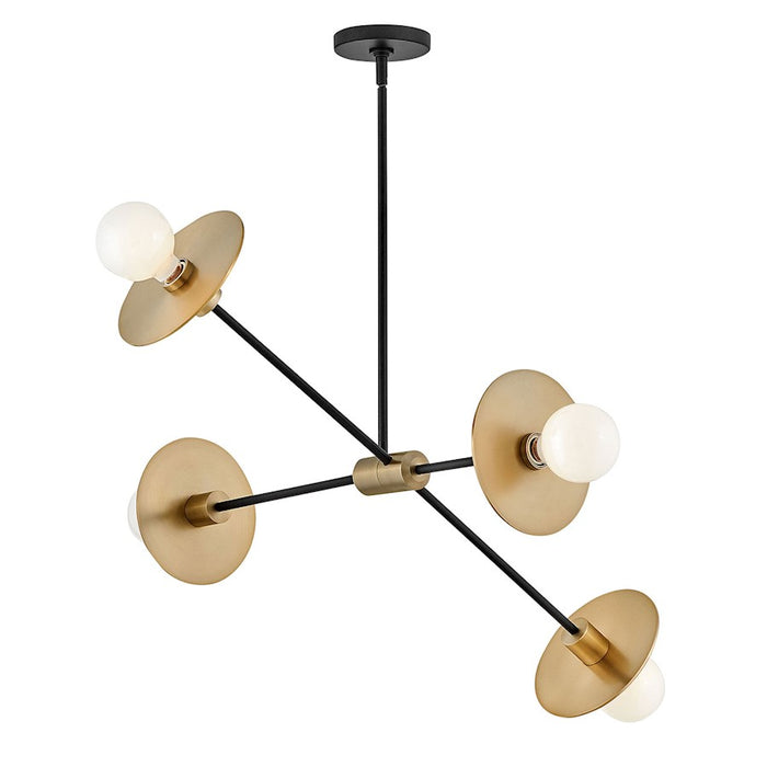 Lark Lulu 4 Light Medium Chandelier, Lacquered Brass - 83885LCB