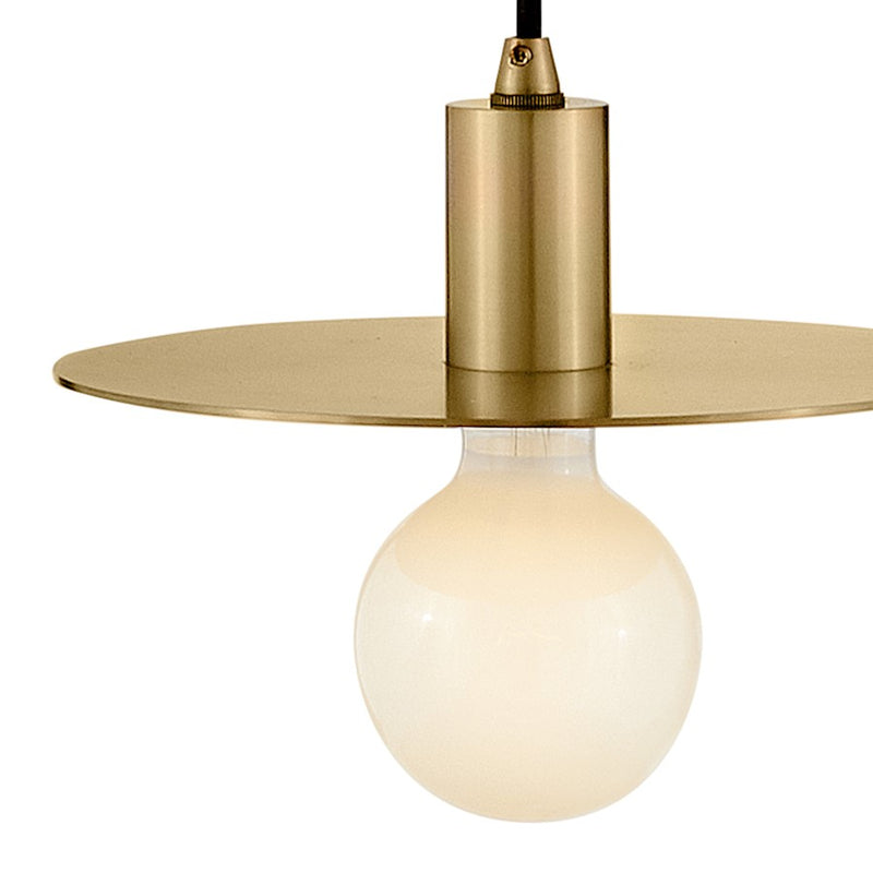 Lark Lulu 10in 1-Light Small Pendant | Modern Lacquered Brass Steel and Black Fabric Cord | Kitchen Island & Dining Room | 5.75-68.75 in H | Model 83887LCB
