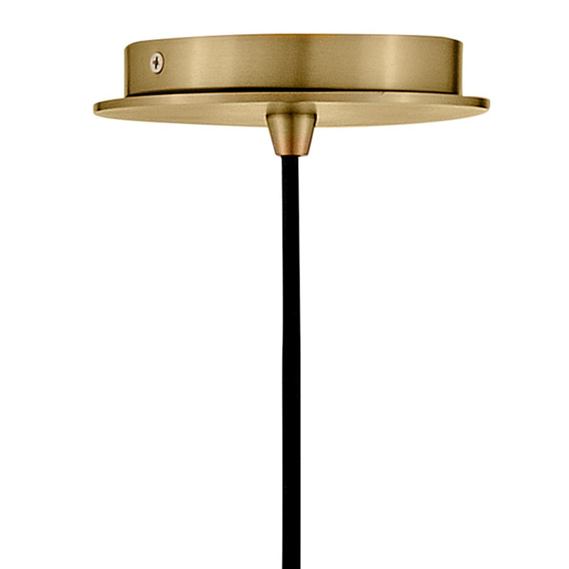 Lark Lulu 10in 1-Light Small Pendant | Modern Lacquered Brass Steel and Black Fabric Cord | Kitchen Island & Dining Room | 5.75-68.75 in H | Model 83887LCB