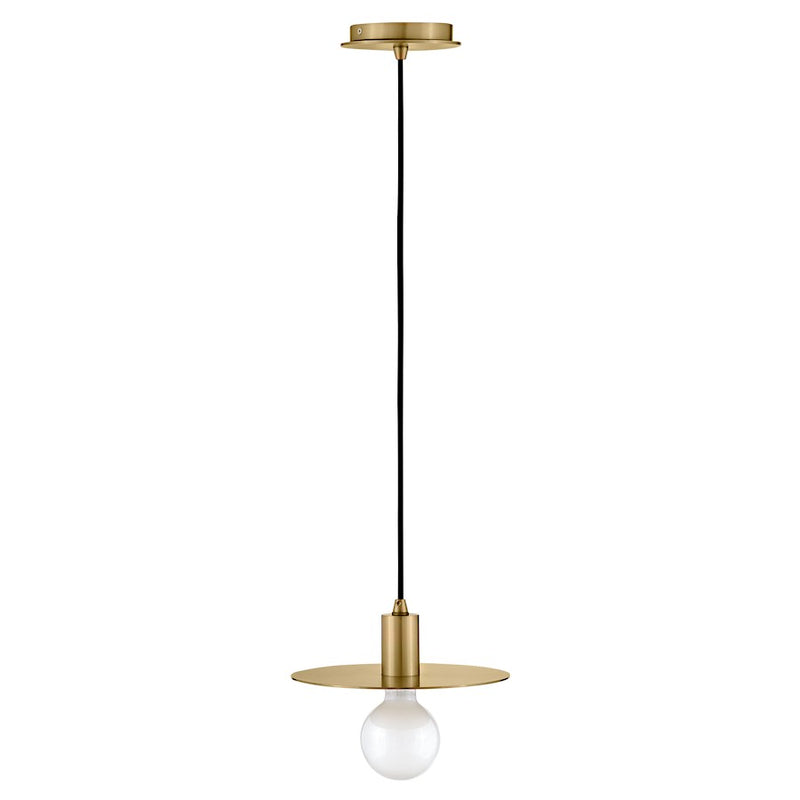 Lark Lulu 10in 1-Light Small Pendant | Modern Lacquered Brass Steel and Black Fabric Cord | Kitchen Island & Dining Room | 5.75-68.75 in H | Model 83887LCB