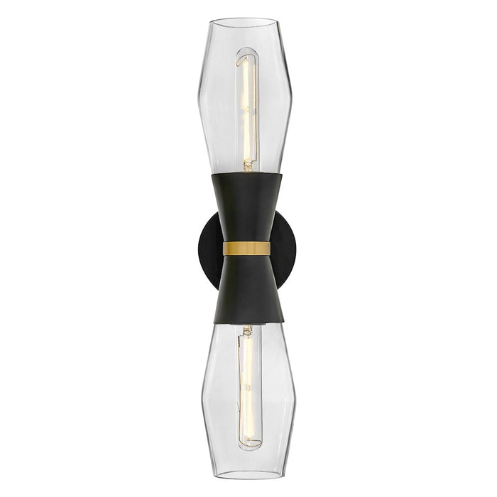 Lark Livie 2 Light Large Sconce, Black/Clear