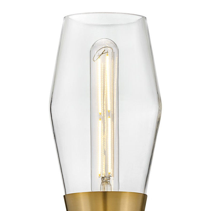 Lark Livie 2 Light Large Sconce, Lacquered Brass/Clear