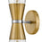 Lark Livie 2 Light Large Sconce, Lacquered Brass/Clear