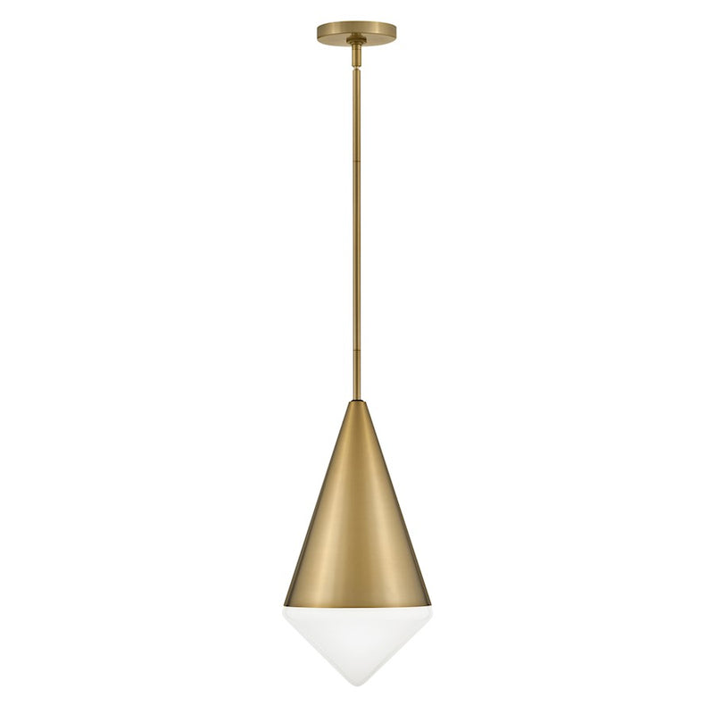 Lark Betty 18in 1-Light Pendant | Mid-Century Modern Black Steel and Cased Opal Glass | Kitchen Island & Dining Room | 9.5 x 9.5 x 18 in | Model 84127BK