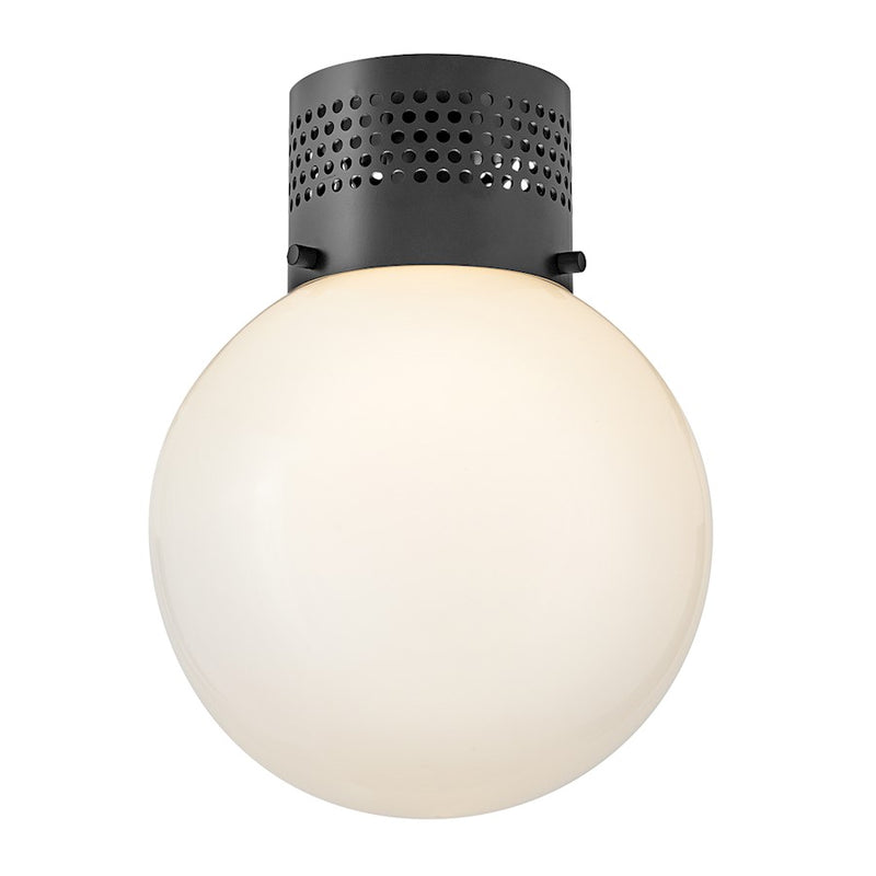 Lark Taj 1 Light 10" Flush Mount, Black/Cased Opal