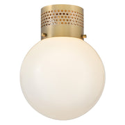 Lark Taj 1 Light 10" Flush Mount, Lacquered Brass/Cased Opal - 84221LCB