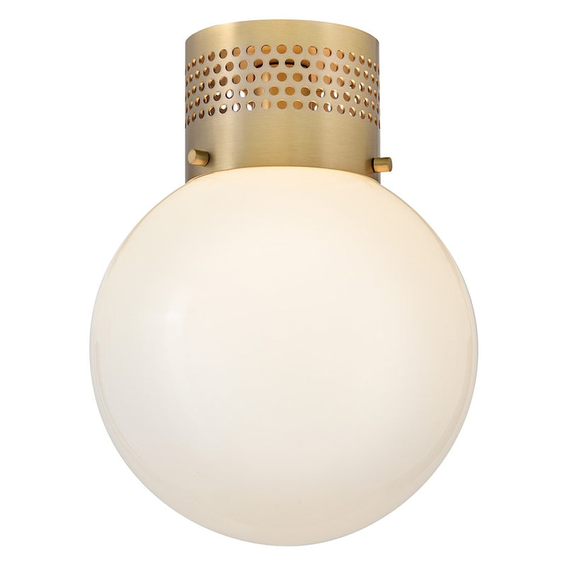 Lark Taj 1 Light 10" Flush Mount, Lacquered Brass/Cased Opal - 84221LCB