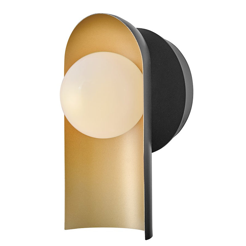 Lark Zuri 1 Light 5" Sconce, Black/Cased Opal