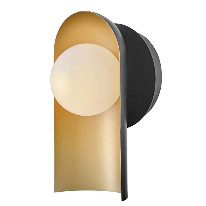 Lark Zuri 1 Light 5" Sconce, Black/Cased Opal - 84230BK-LCB