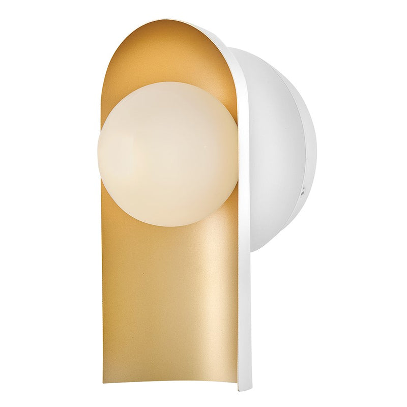 Lark Zuri 1 Light 5" Sconce, Satin Off-White/Cased Opal