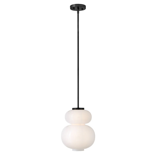 Hinkley Lark Nadia 11in 1-Light Pendant | Transitional Black Steel and Cased Opal Glass | Kitchen Island & Dining Room | 11 x 11 x 13.5 in | Model 84257BK