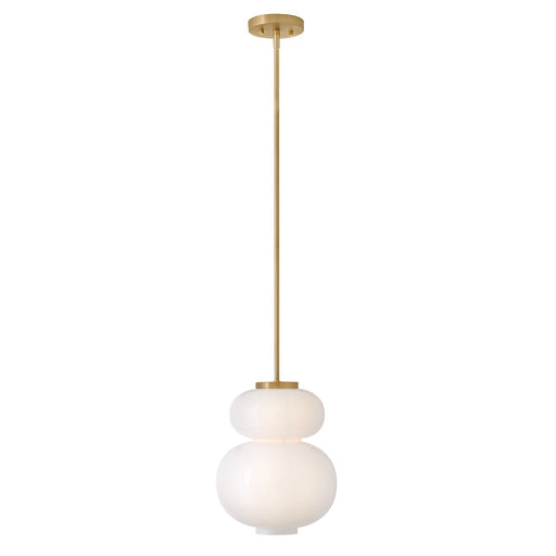 Hinkley Lark Nadia 11in 1-Light Pendant | Transitional Lacquered Brass Steel and Cased Opal Glass | Kitchen Island & Dining Room | 11 x | Model 84257LCB