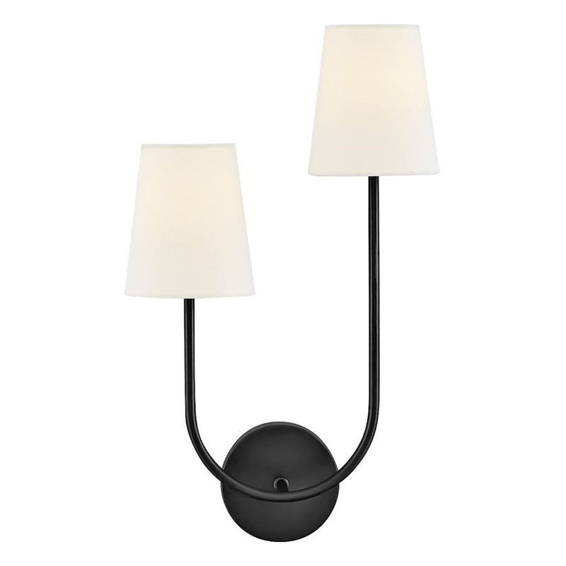 Lark Cora 2 Light 7" Sconce, Black
