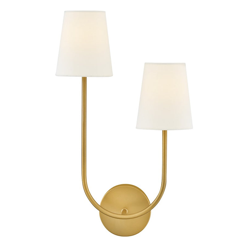 Lark Cora 2 Light 7" Sconce, Lacquered Brass