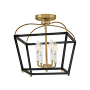 Lark Tate 4 Light 13" Semi-Flush Mount, Black - 84273BK-LCB