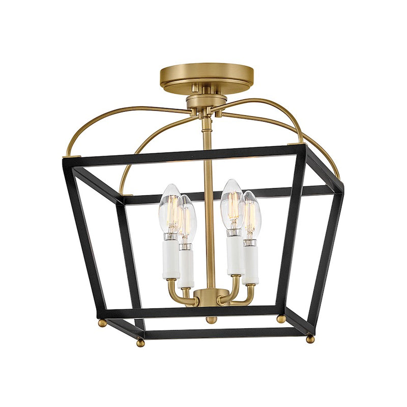 Lark Tate 4 Light 13" Semi-Flush Mount, Black