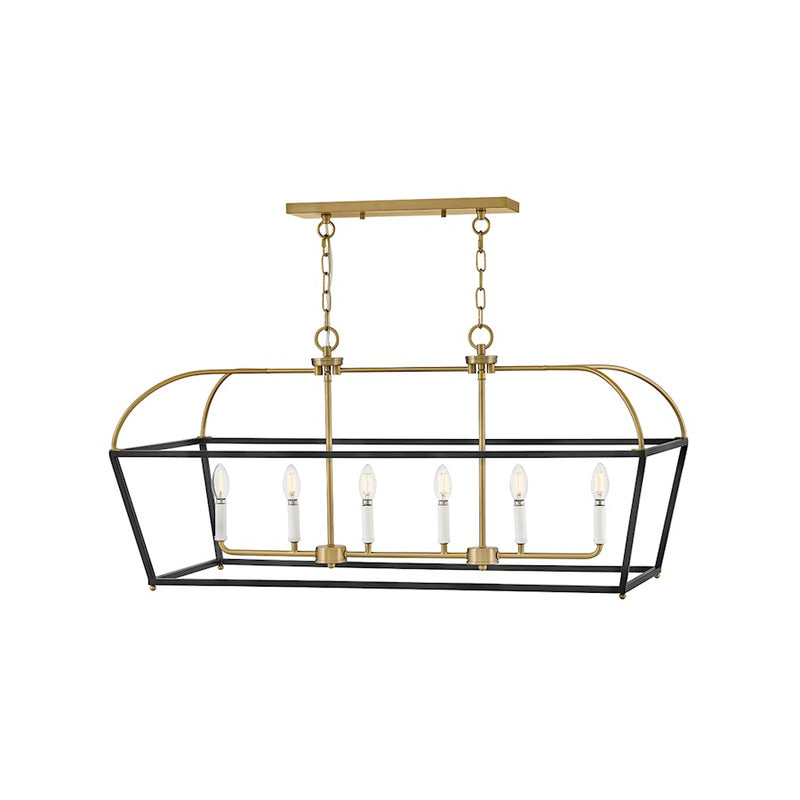 Lark Tate 6 Light 18" Linear Chandelier, Black - 84275BK-LCB