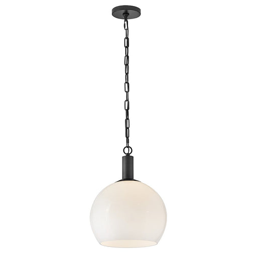 Lark Rivi 1 Light 13" Pendant, Black/Cased Opal - 84287BK