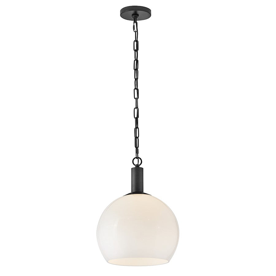 Lark Rivi 1 Light 13" Pendant, Black/Cased Opal - 84287BK