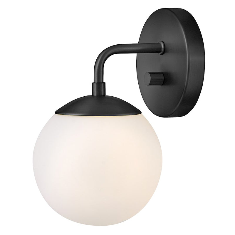 Lark Julep 1 Light 7" Sconce, Black/Etched Opal - 84300BK