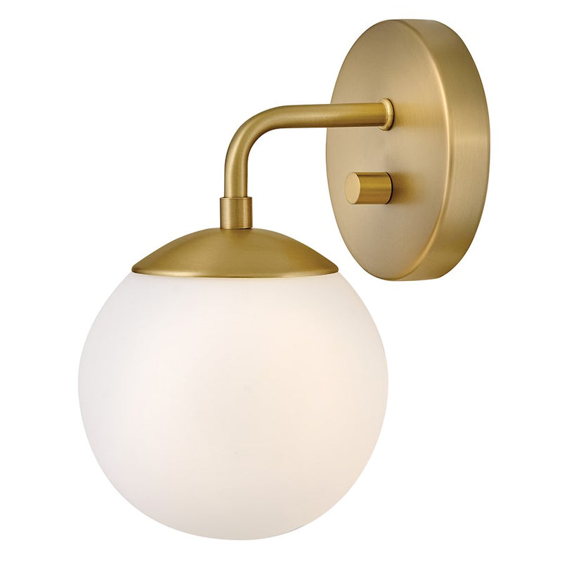 Lark Julep 1 Light 7" Sconce, Lacquered Brass/Etched Opal