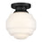 Lark Penny 1 Light Extra Small Flush Mount, Black/Etched Opal
