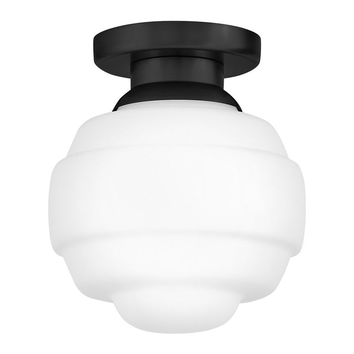 Lark Penny 1 Light Extra Small Flush Mount, Black/Etched Opal