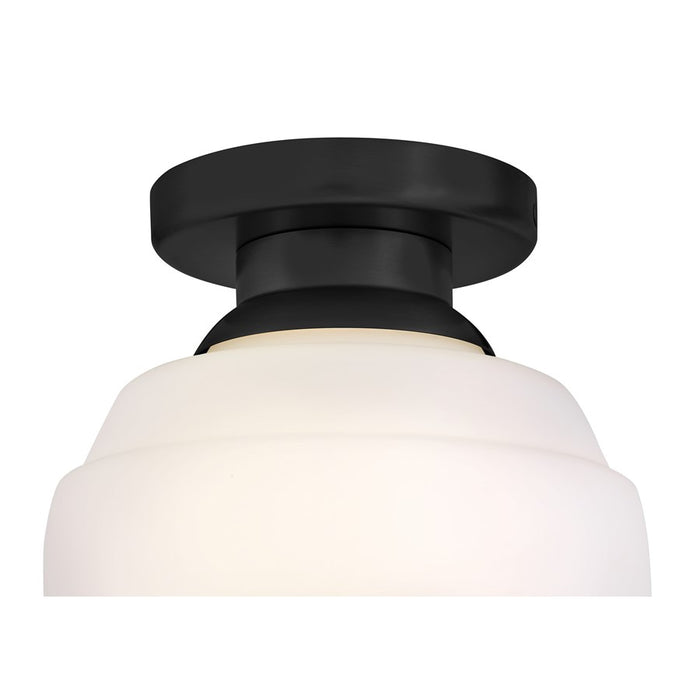 Lark Penny 1 Light Extra Small Flush Mount, Black/Etched Opal