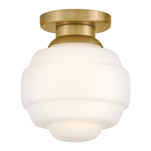 Lark Penny 1 Lt Extra Small Flush Mount, Lacquered Brass/Etched Opal