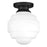 Lark Penny 1 Light Small Flush Mount, Black/Etched Opal